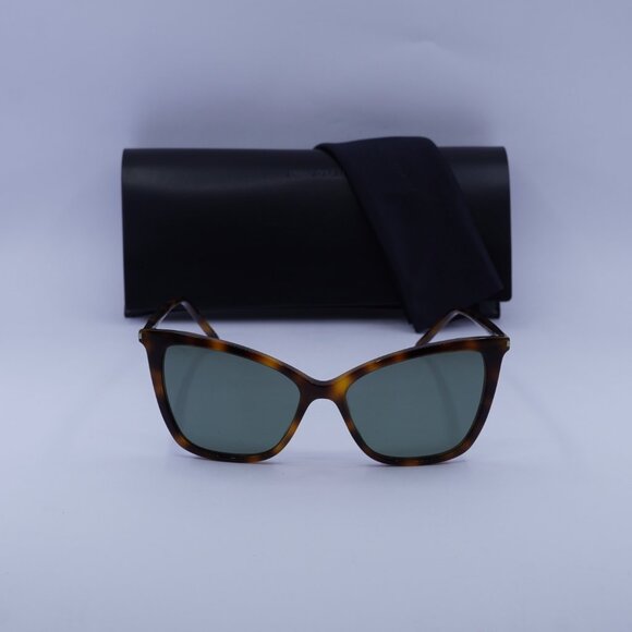 Saint Laurent SL384 002 Cat Eye Sunglasses - Havana/Green - Picture 3 of 10